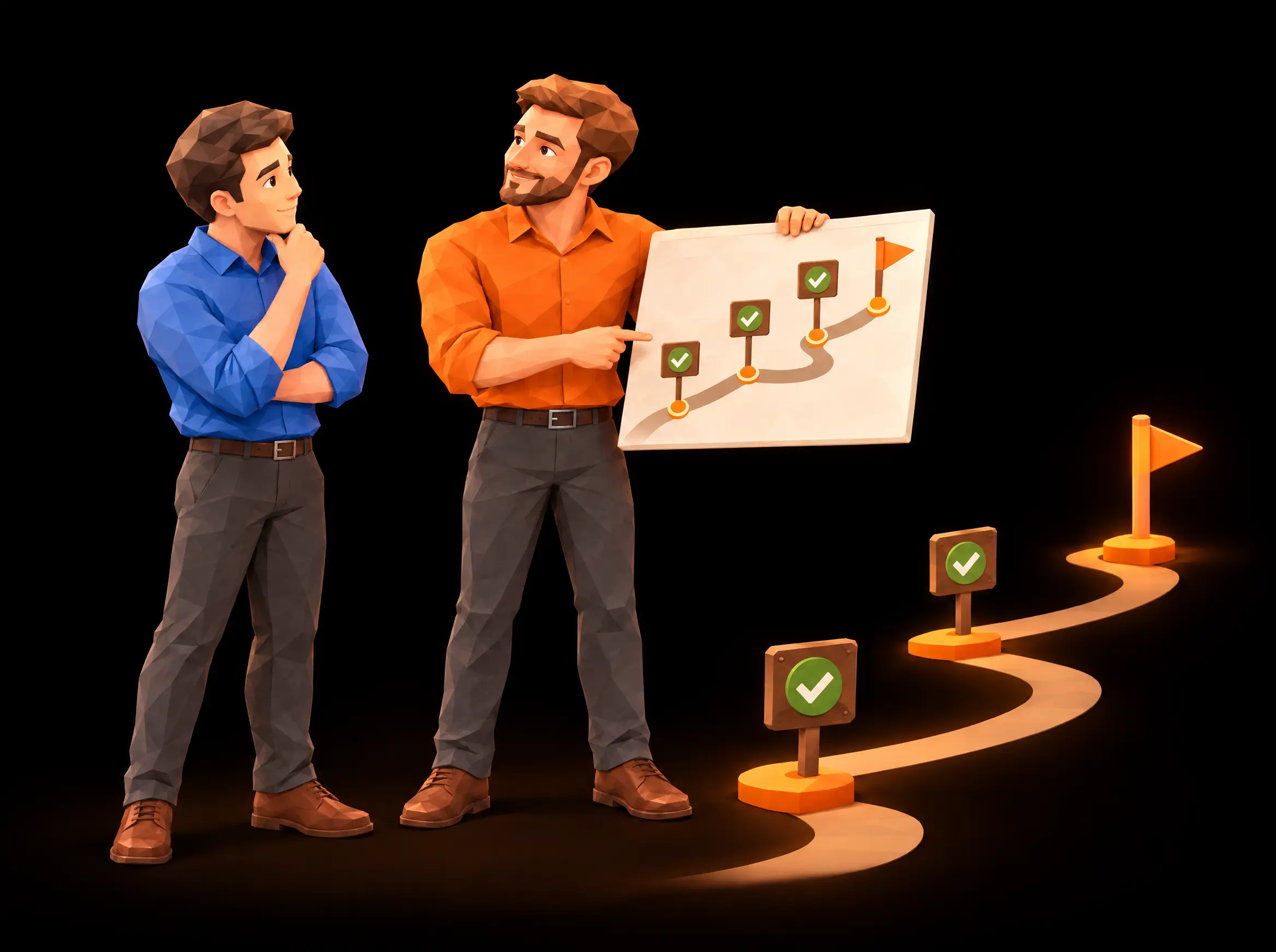 Illustratie: een projectleider houdt alle partijen in een IT-project bij elkaar